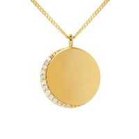 Collier avec pendentif en forme de croissant de lune en argent 925 avec gravure de nom, chaîne délicate Gemnel, breloques en CZ