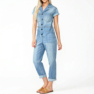Mono de Moda para Mujer, Diseño Personalizado, Manga Corta, Pierna Ancha, Venta al por Mayor, Proveedor de Ropa de Marca Privada OEM ODM - Product Image 1