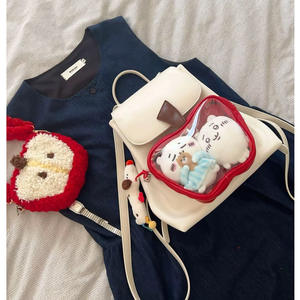 Sac à dos personnalisé Ita pour filles japonaises de premier cycle du secondaire Sac à dos transparent pour poupée Catton pomme rouge Sac à dos à épingles d'affichage - Product Image 2