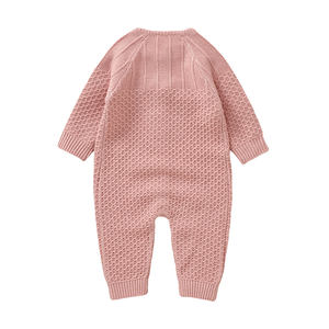 Mimixiong personnalisé hiver fil solide bébé vêtements nouveau-né enfant en bas âge bébé tricoté pyjamas Crochet tenues à manches longues barboteuse - Product Image 2