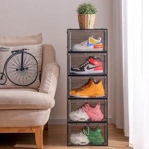 10 gói hộp giày có thể xếp chồng lớn tổ chức thả bên Sneaker lưu trữ chúng tôi Kích thước 13 dày nâng cấp mạnh mẽ giày lưu trữ hộp container - Product Image 2