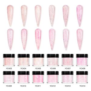 Feishi fabricant 12 couleurs rose <span class=keywords><strong>série</strong></span> 3 en 1 trempage sculpté Extension poudre acrylique flocons mélangés paillettes - Product Image 4