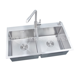 Évier de cuisine à double bac en acier inoxydable 304 A-8248, surface polie, facile à nettoyer - Product Image 5