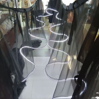 Wholesale Party White Hanging Ceiling Drapes with LED Light Strips for Wedding Events Ceiling Decoration