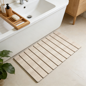 Alfombrilla de Baño Plegable Moderna de Diatomita con Patrón Sólido, Base Antideslizante, Secado Rápido y Absorción Instantánea de Agua - Product Image 2