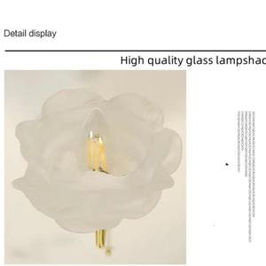 NEW French Style <b>Light</b> Luxury Rose Bedroom Bedside Lamp Simple European Style Retro <b>With</b> <b>Switch</b> Nordic Glass <b>Wall</b> Decoration - Product Image 6