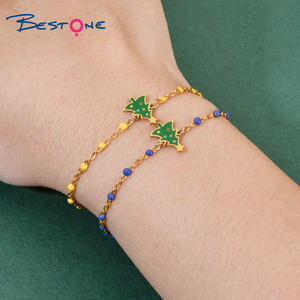 Venta al por mayor nuevo diseño pulseras de Navidad árbol de Navidad encantos mujeres pulsera de acero inoxidable - Product Image 6
