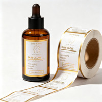Autocollants personnalisés pour flacons d'huiles essentielles, logo en feuille d'or, résistants aux rayures, autocollants adhésifs pour soins de la peau, étiquettes en rouleau