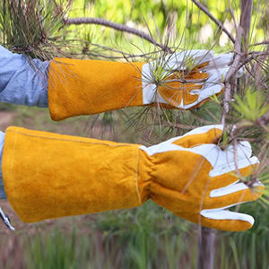 Guantes de Soldador de Alta Resistencia de Piel Vacuna Serraje con Puño Largo de 16 Pulgadas, Guantes Protectores de Mano Resistentes al Desgaste para Jardinería - Product Image 2