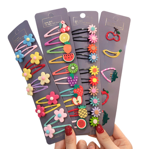 50% de Descuento, Juego de 15 Piezas de Pinzas para el Cabello Coloridas, Pinzas para el Cabello con Dibujos Animados de Frutas para Niñas, Accesorios para el Cabello con Flores para Niñas - Product Image 2