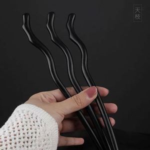Épingles à cheveux en bois noir de style chinois, bâtonnets à cheveux tendance pour femmes, pinces à cheveux élégantes, accessoires de coiffure féminins, coiffes. - Product Image 2