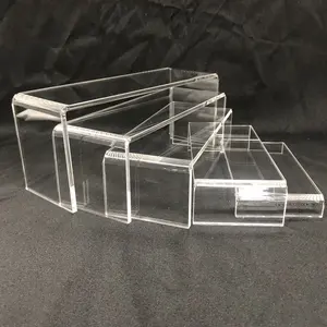 Red Mini Acrylic Perspex Window Shop Display Riser Plinth Floor Display Stand Display Small Items Clear Commercial Sectional
