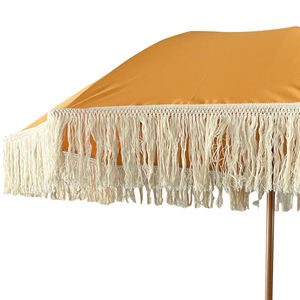 2M UV 50 + 180G 폴리에스터 오렌지 파라솔 우산 야외 우드 그레인 비치 우산 프레임 20CM 술 - Product Image 3