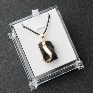 Forma Irregular Pedra Natural Colar De Cristal Corda De Couro Preto Rose Quartz Ametista Cura Cristais Colar Pingente - Product Image 6