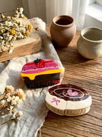 DOWELL Pinces à cheveux en acétate en forme de cœur à imprimé cerise, pinces requin amusantes sur le thème du pain et des desserts pour filles, accessoires de mode pour cheveux