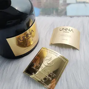 Benutzer definierte geprägte Kerzen privates Luxus kerzen etikett mit hitze beständigem Metall gold aufkleber für Kerze