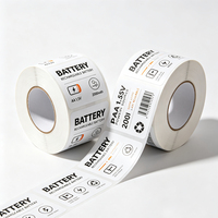 Etiqueta Adhesiva Impermeable de PET para Baterías, con Código de Barras, Marca Registrada y Nombre Personalizado, en Rollo, Venta al Por Mayor