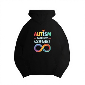 Sudadera con Capucha Casual de Punto Estampada para Mujer, con Diseño de Conciencia del Autismo y Aceptación de la Autonomía Autista - Product Image 1
