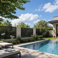 Panneaux de clôture horizontaux en aluminium MEXIN, modernes, à lattes, pour la protection de la vie privée, taille personnalisée, revêtement noir en poudre, résistants à la rouille, pour balcon, escalier, extérieur