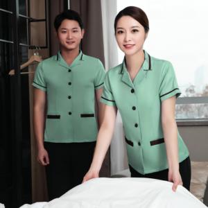 Vente en gros Unisexe Hôtel Nettoyant Personnel Serveur Ménage Maison <span class=keywords><strong>Nettoyage</strong></span> Uniforme pour les femmes - Product Image 6