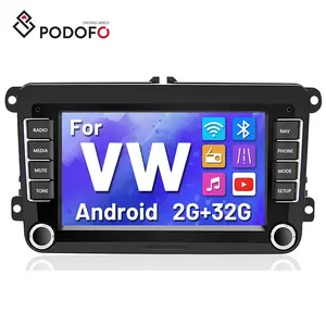 (欧盟/俄罗斯股票) Podofo 7 ''2 + 64GB安卓13车载无线电自动无线电全球定位系统导航无线BT调频无线电数据系统，适用于大众/斯柯达/座椅/帕萨特/高尔夫5 6