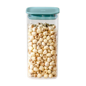 Conteneur de stockage pour céréales, cylindre avec couvercle à clipser, qualité alimentaire, transparent, hermétique, anti-humidité, antibactérien, pour usage en cuisine - Product Image 1