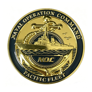 Moneda Conmemorativa Personalizada de Aleación de Zinc con Grabado 3D, Esmaltado, Impresión UV, Diseño de Ancla de Buque de Guerra, para Halloween/Navidad - Product Image 1