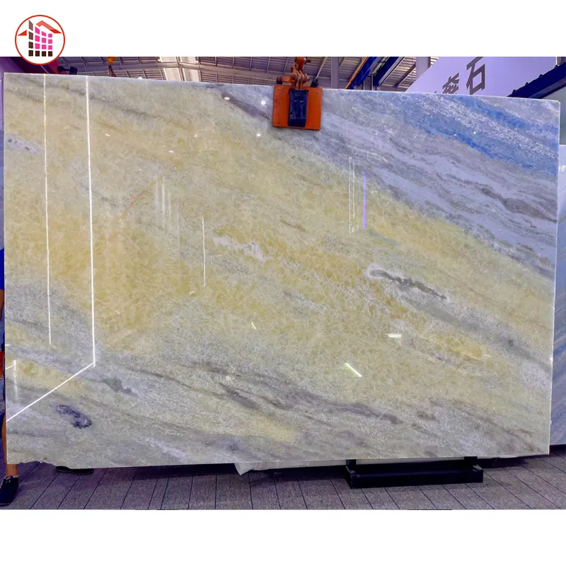 Luxury stone natural gold crystal marble natural yellow crystal onyx for background wall decoration floor wall