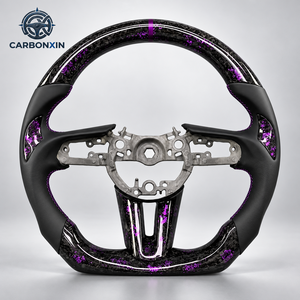 Volante Deportivo Personalizado para Mazda 3 6 CX3 CX4 CX5 CX50 CX30 CX8 CX9 CX90 MX5, Base Plana, Fibra de Carbono y Cuero, 2017 - Product Image 1