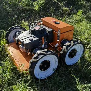 Kleine Draadloze Zelfrijdende Grasmaaier Elektrische Motor Wielen Afstandsbediening Grassnijmachine