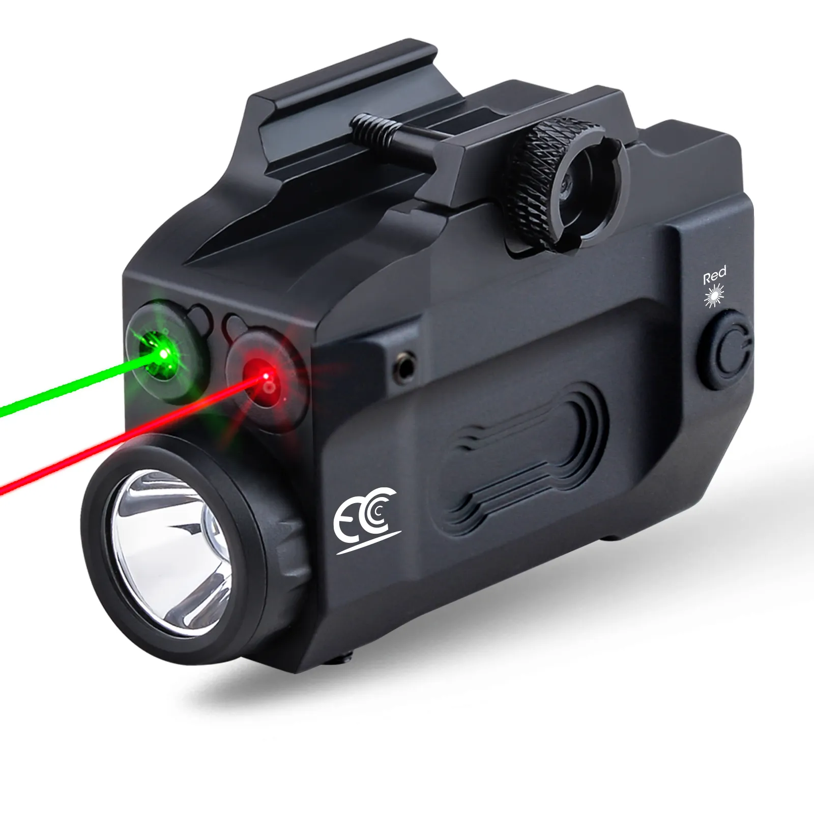 Oplaadbare Rode & Groene Laser En Zaklamp Voor Tactische, 600 Lumen Tactische Zaklamp Laser Combo Led Camping Usb Kabel 90 Ip65