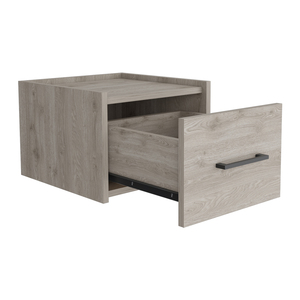 Floating Nightstand Calion <b>Light</b> Gray Bedroom Storage Cabinet - Product Image 2