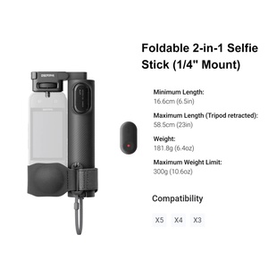 Série de bâtons à selfie Insta360, version en fibre de carbone, alliage d'aluminium pour X5 X4 X3 GO 3 Ultra RS ONE, accessoires pour caméra d'action sportive - Product Image 6