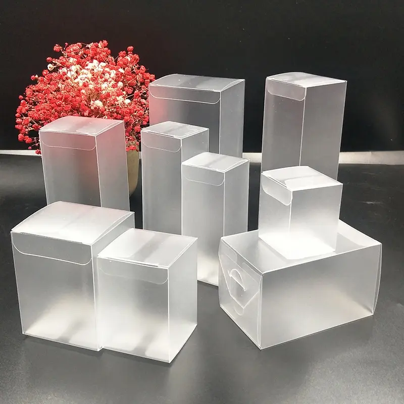 Kotak Hadiah Kemasan Transparan Buram PVC Plastik Kustom Grosir Kotak Buram