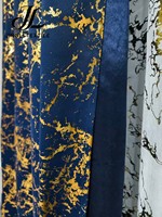 Rideau occultant durable à œillets en feuille d'or, motif géométrique abstrait, écologique, résistant aux déchirures, tissé, lot de 3 pièces