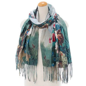 ผ้าพันคอปักลายสำหรับผู้หญิงแฟชั่นใหม่ฤดูใบไม้ร่วงและฤดูหนาว2025ผ้าพันคอสไตล์เม็ดมะม่วงหิมพานต์แบบหนาอบอุ่นมีพู่สำหรับผู้หญิง - Product Image 4