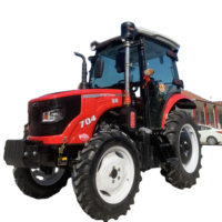 70 PS Allrad-Gartentraktor mit EPA-Zulassung, Mini-Landwirtschaftstraktor mit Frontlader und Heckbagger, für den Agrar- und Landwirtschaftseinsatz, Motorpumpe