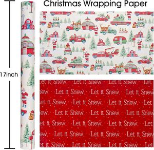 Colorful small <b>car</b> Santa Claus Christmas <b>tree</b> pattern design Christmas gift wrapping paper double sided printing customizable - Product Image 6