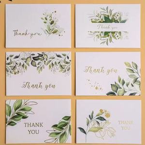 100 cartes de <span class=keywords><strong>remerciement</strong></span> à thème végétal, cartes de vœux en feuille d'or et aquarelle pour <span class=keywords><strong>mariage</strong></span>, baby shower, affaires, fête - Product Image 3