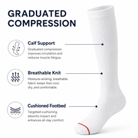 Chaussettes de sport antidérapantes pour hommes, respirantes et compressives, soutien professionnel du mollet, chaussettes longues pour la course à pied, le cyclisme et la remise en forme