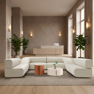 Canapé en <span class=keywords><strong>tissu</strong></span> en forme de U, moderne et simple, ensemble de canapés amovibles et lavables, table basse en éponge, ensemble de meubles complet pour - Product Image 3