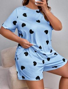 Pyjama d'été pour femmes <span class=keywords><strong>grande</strong></span> <span class=keywords><strong>taille</strong></span>, short et t-shirt, tenue <span class=keywords><strong>de</strong></span> maison <span class=keywords><strong>grande</strong></span> <span class=keywords><strong>taille</strong></span>, vêtements <span class=keywords><strong>de</strong></span> <span class=keywords><strong>nuit</strong></span> - Product Image 4