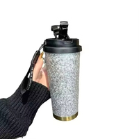 Mug isotherme de luxe en titane pur à double paroi, 500 ml, en acier inoxydable, isolation sous vide, maintien au chaud de 6 à 12 heures