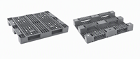 Palette en plastique à grille 4 voies pour entrepôt frigorifique 1200x1100, surface antidérapante en PEHD à 3 roulettes, prix de gros