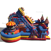 Huatong Hupfburg Combo gonflable parc d'attractions toboggan gonflable coloré carnaval thème parc gonflable château plein d'entrain pour les enfants