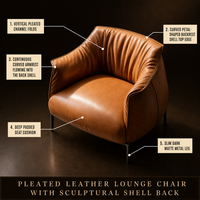 Moderner Minimalistischer Echtleder-Einzelsessel Komfortabler Wohnzimmer-Möbel Freizeit-Lounge Akzent-Sessel