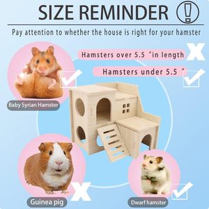 บ้านหนูวิลล่าแบบพรีเมี่ยมบ้านหนูเล็กสองชั้นบ้านสไลเดอร์แสนสนุกสำหรับหนูแฮมสเตอร์หนูเจอร์บิลและสัตว์ขนาดเล็กอื่นๆ - Product Image 3