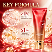 Nettoyant visage à l'acide aminé de collagène recombinant Vicehu 100g, nettoyant visage hydratant quotidien avec 1% de collagène, étiquette privée OEM