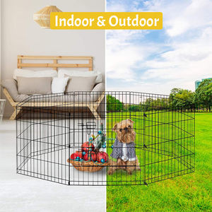 धातु तार खरगोश बिल्ली कुत्ते ने पालतू फाटकों और पेन, आउटडोर पालतू बाड़ के पैनल फोल्डेबल कुत्ते प्लेकपन - Product Image 5