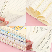 Cuaderno Espiral con Diseño de Dibujos Animados, para Estudiantes de Secundaria, A5, Estilo Femenino, Bloc de Notas Grueso, Diario con Líneas Horizontales para Primaria